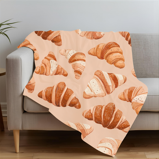 Croissant Pattern Velveteen Blanket
