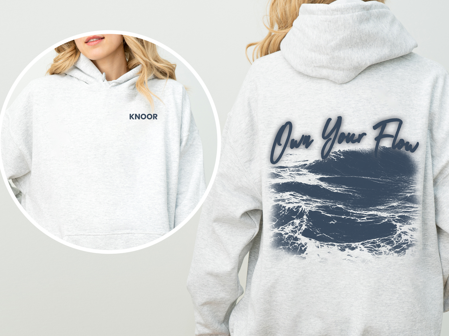 Ocean Waves Hoodie Dark Sea Square Graphic Pullover