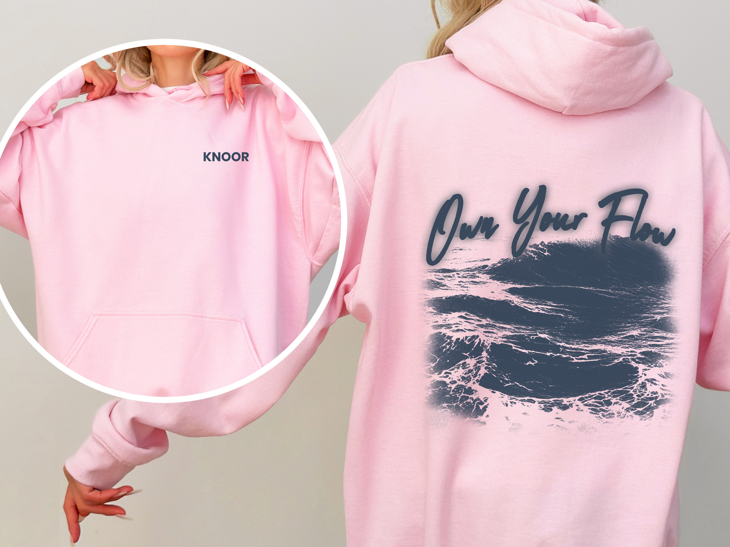 Ocean Waves Hoodie Dark Sea Square Graphic Pullover