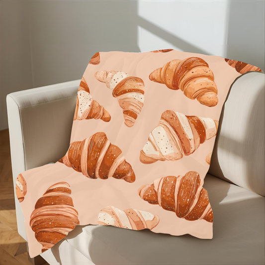 Croissant Pattern Velveteen Blanket